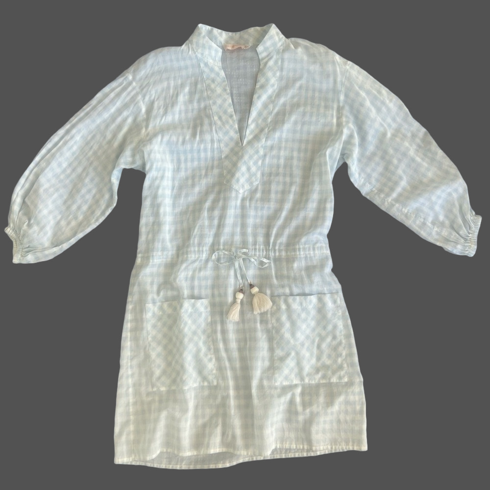 Tory Burch Tunic Sun Dress ‘Gingham Sun Blue/400’